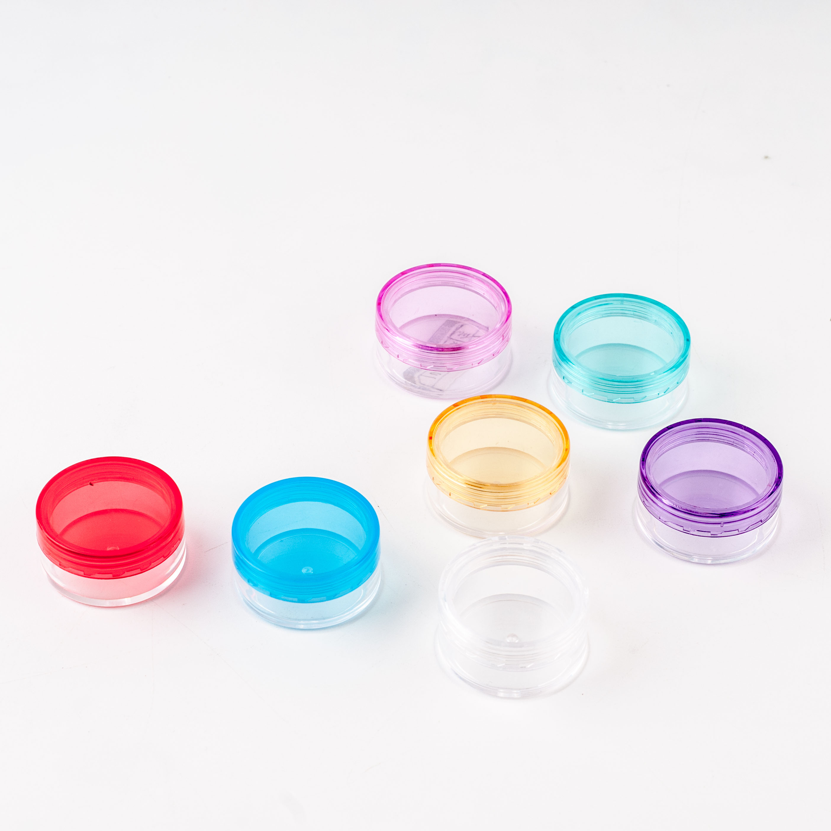 3 Gram Jar, Cosmetic Sample Empty Container Plastic Round Lid Small Bottle