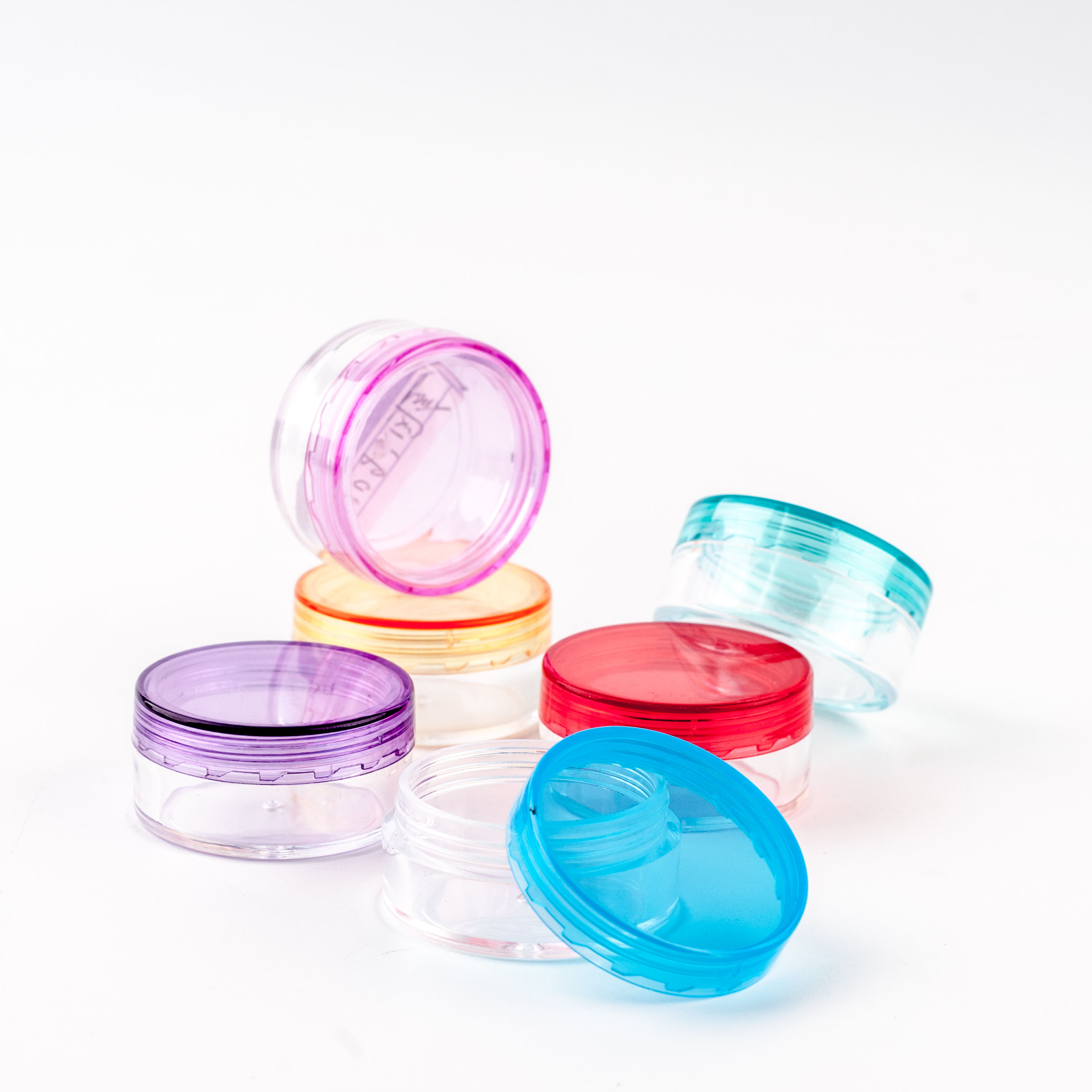 3 Gram Jar, Cosmetic Sample Empty Container Plastic Round Lid Small Bottle