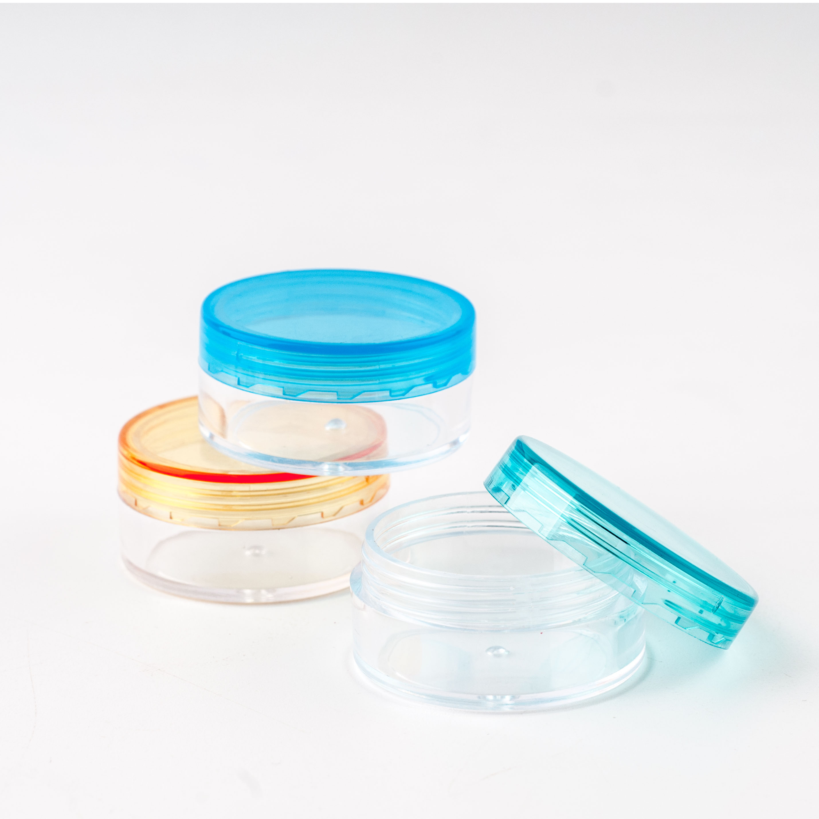 3 Gram Jar, Cosmetic Sample Empty Container Plastic Round Lid Small Bottle