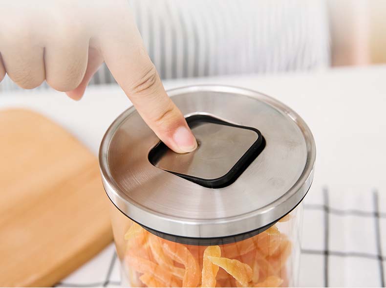 3 Pack Airtight Clear Glass Jars With Stainless Steel Lids And Breather Valve On Lid For Dry Food Coffee Tea Grains Kitchen Food