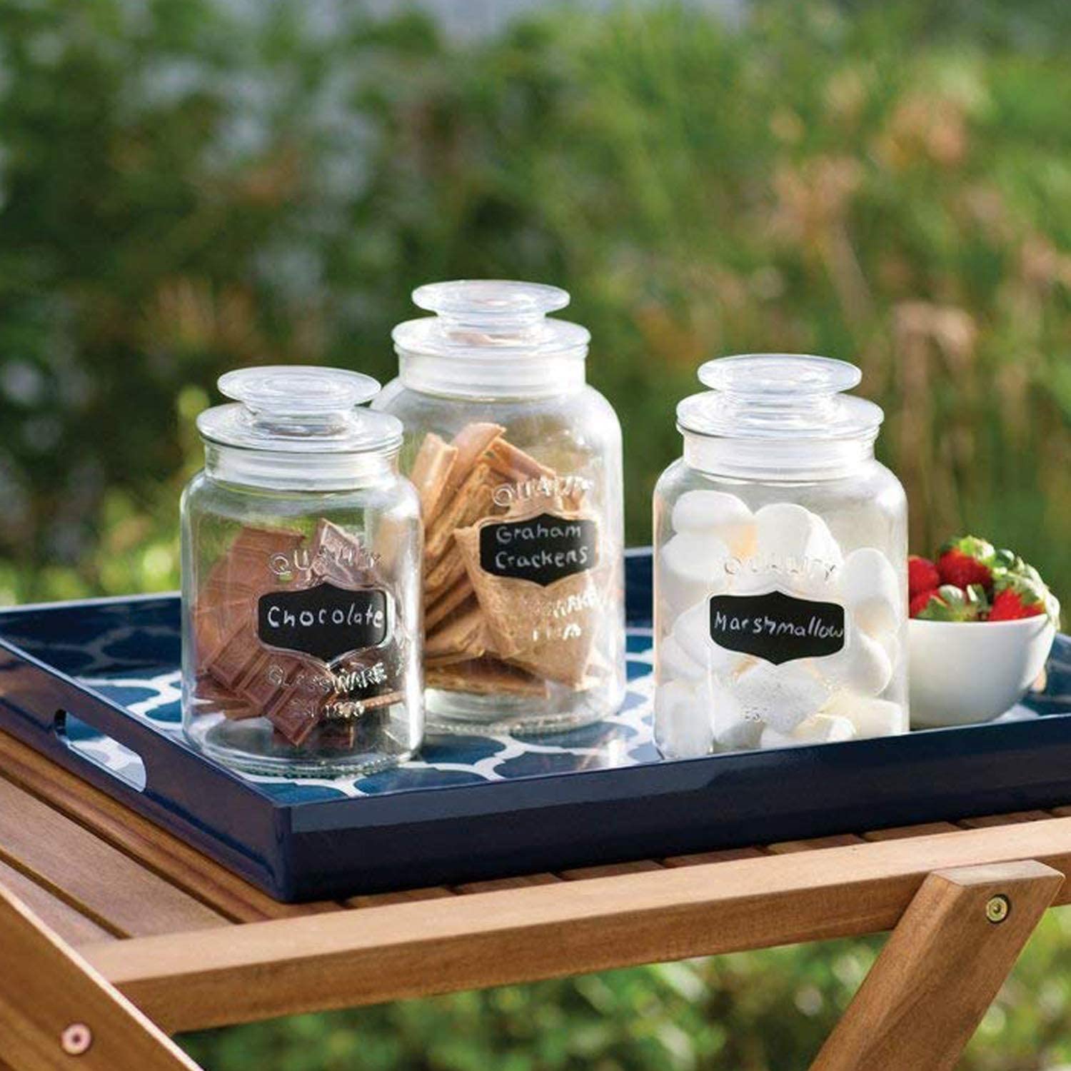 3 Piece Glass Canister Set For Kitchen Apothecary Glass Food Storage Jars With Airtight Lids Set Of 3 For Cookie Candy Tea