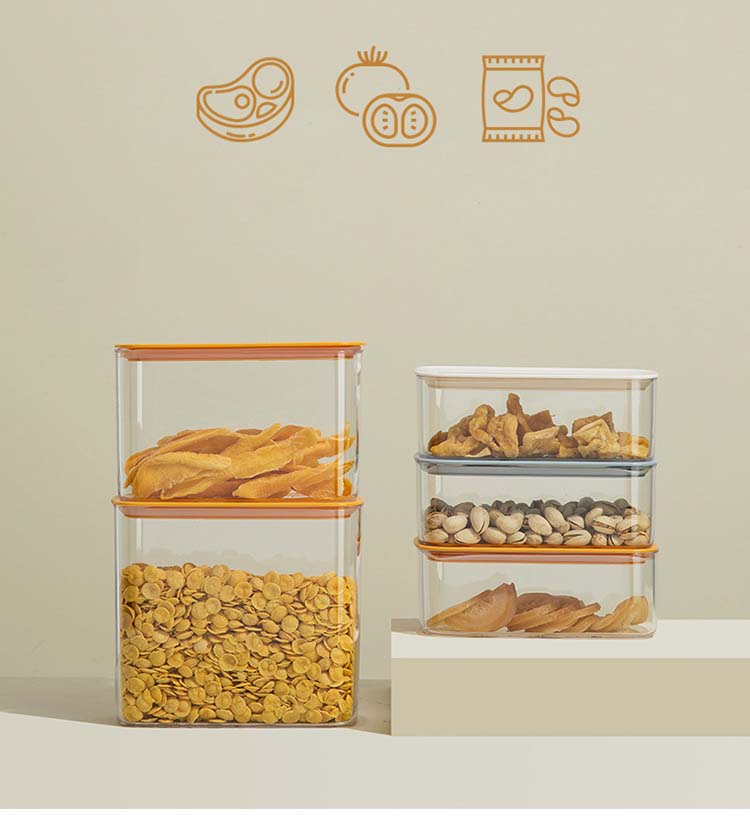 3 Sizes Cereal Dispenser Containers With Sealed Lids Plastic Food Canisters Suitable For Coffee Grains Preserved Fruit