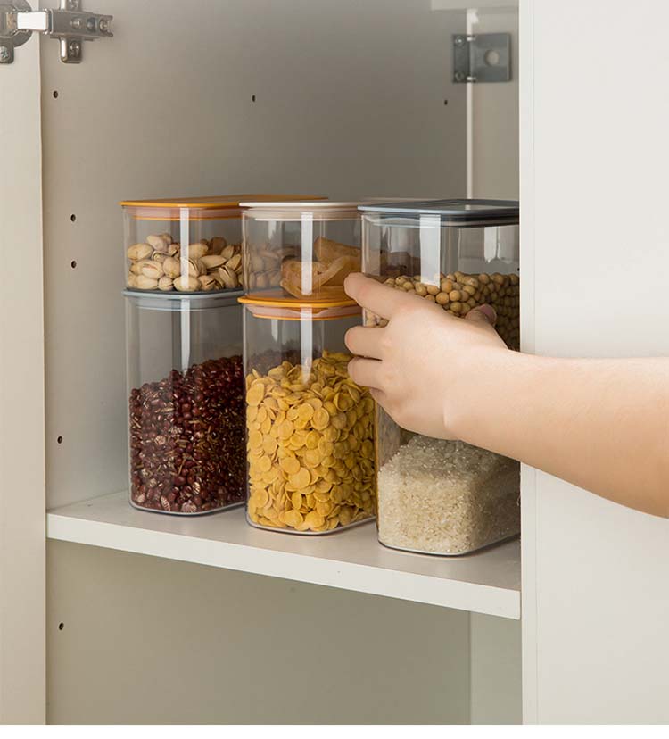 3 Sizes Cereal Dispenser Containers With Sealed Lids Plastic Food Canisters Suitable For Coffee Grains Preserved Fruit