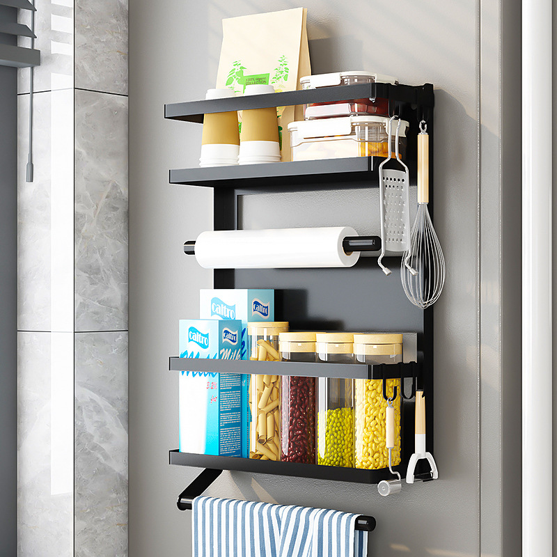 3 Tier Kitchen Refrigerator Storage Rack Fridge Seasoning Organizer Hang Shelf