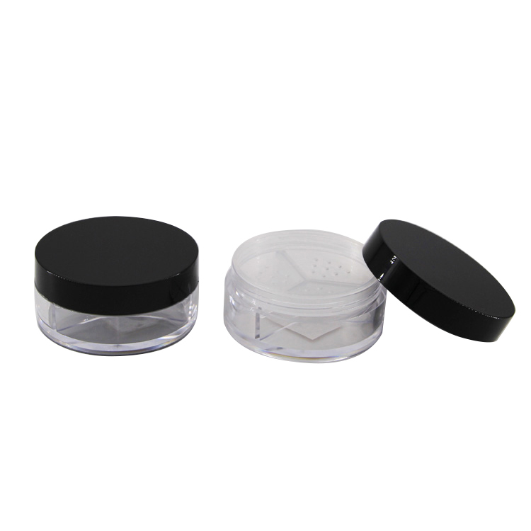 3 cavatities round plastic empty makeup concealer packaging jar 30g loose powder container