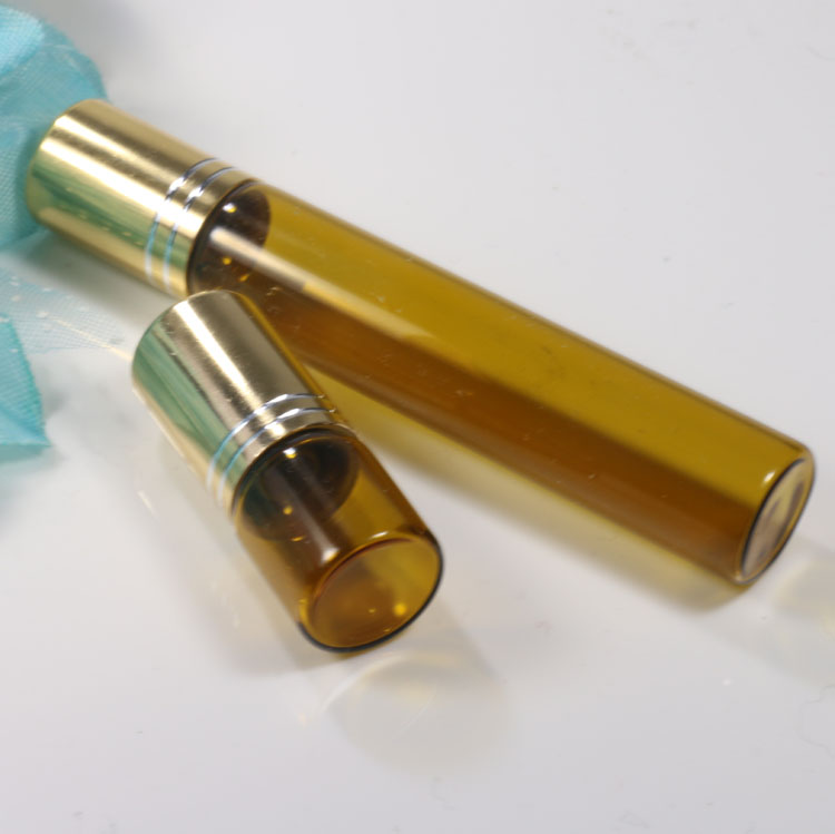 3 ml 5 ml 10 ml rolling glass perfume thin amber transparent glass empty bottle with ball