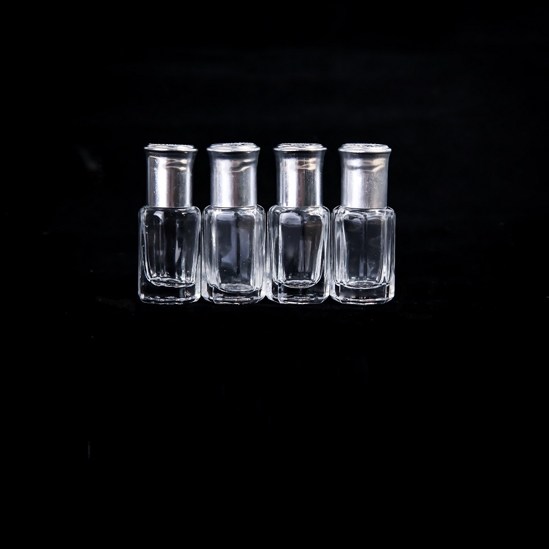 3 ml 6 ml 10 ml 12 ml Octagonal Gold Silver Refillable Cosmetic Glass Perfume Roll On Bottle