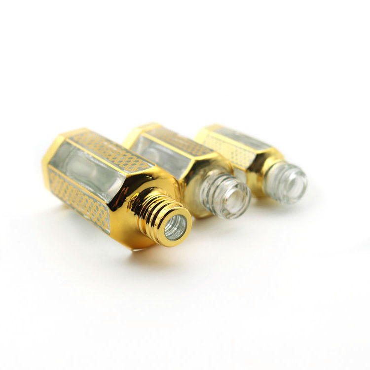 3 ml Arabian Oud Perfume Bottle Empty Gold Glass