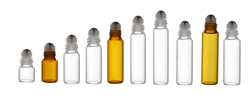 3 ml Clear Glass Roll-On Bottles With silver Screw Tops Essential Oil