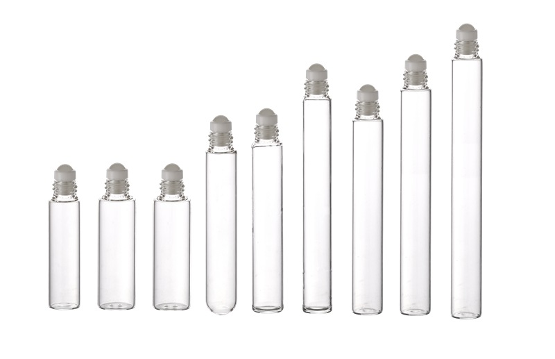 3 ml Clear Glass Roll-On Bottles With silver Screw Tops Essential Oil