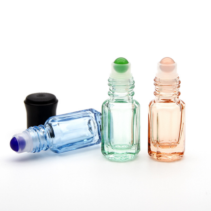 3 ml octagon mini gift promotion used roll on glass bottle