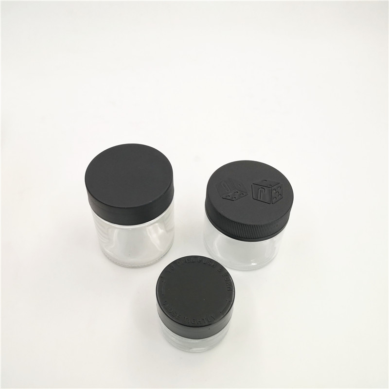 3 oz 4 oz frosted childproof glass jars child resistant container with airtight smell proof lid