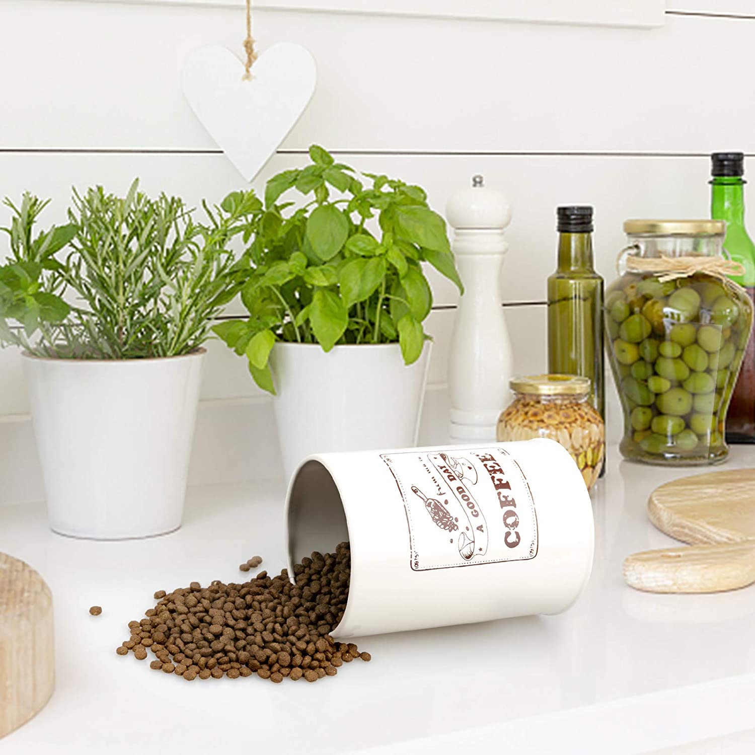 3-piece set, sealed kitchen jar, stainless steel galvanized iron food storage tank with bamboo lid, suitable for sugar tea coffe