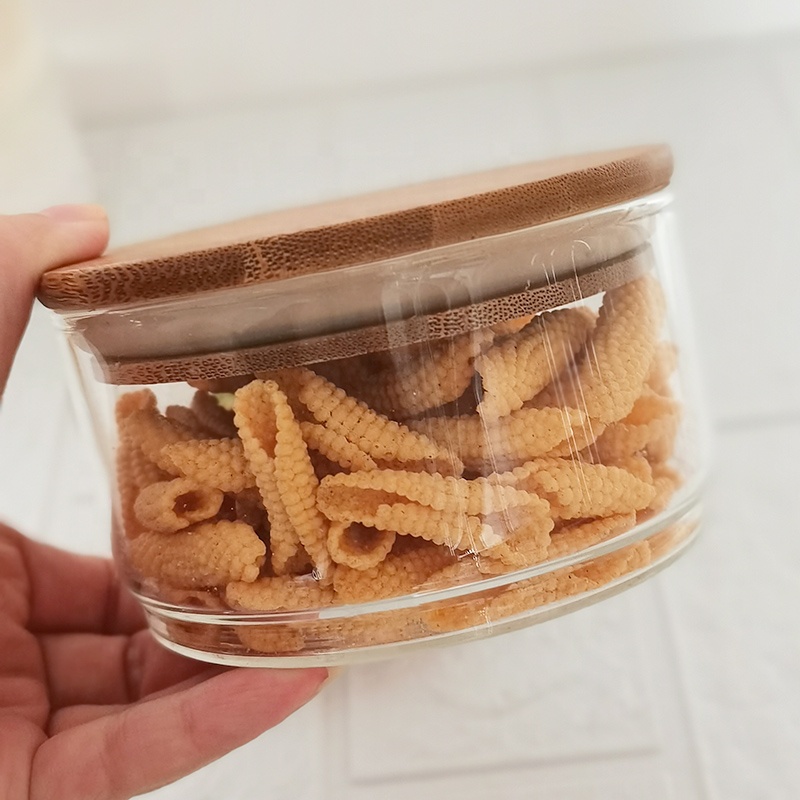 3-tier stackable glass jars with bamboo seal lid
