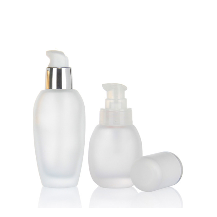 30 35 ml bb cream squeeze cosmetic lotion spray packaging liquid foundation cream frosted glass bottles with pump cap
