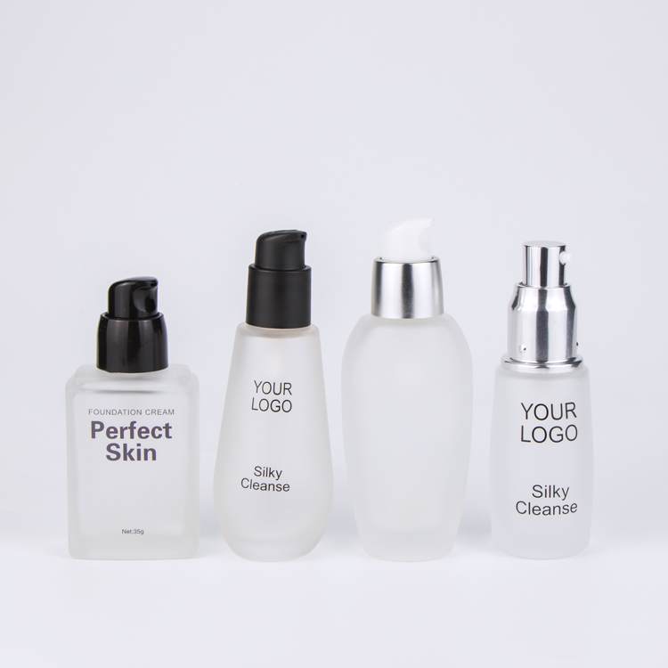 30 35 ml bb cream squeeze cosmetic lotion spray packaging liquid foundation cream frosted glass bottles with pump cap