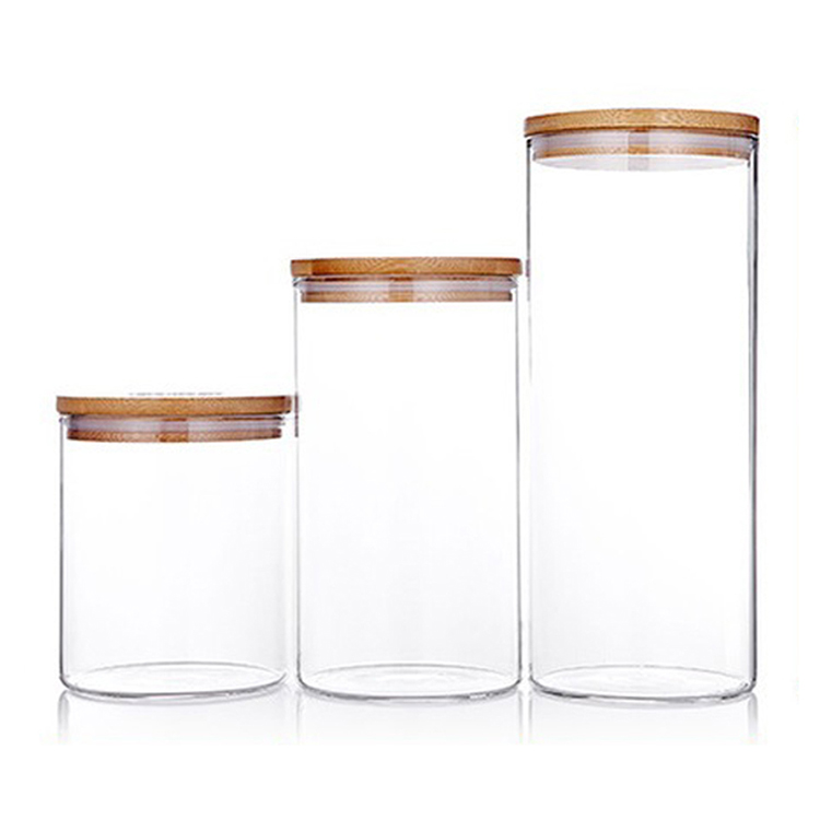 30 40 60 80 100 120 200 300 500 ml Glass Jar Container With Bamboo Lid For Storage