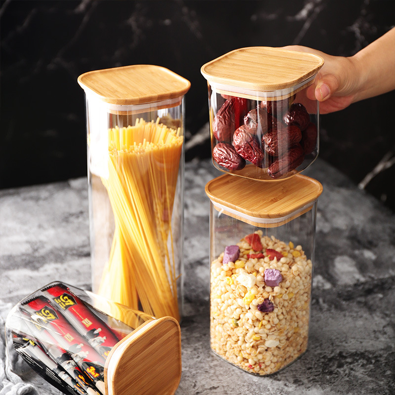 30 40 60 80 100 120 200 300 500 ml Glass Jar Container With Bamboo Lid For Storage