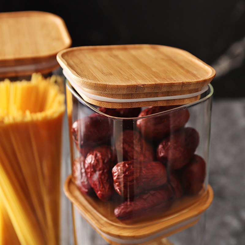 30 40 60 80 100 120 200 300 500 ml Glass Jar Container With Bamboo Lid For Storage