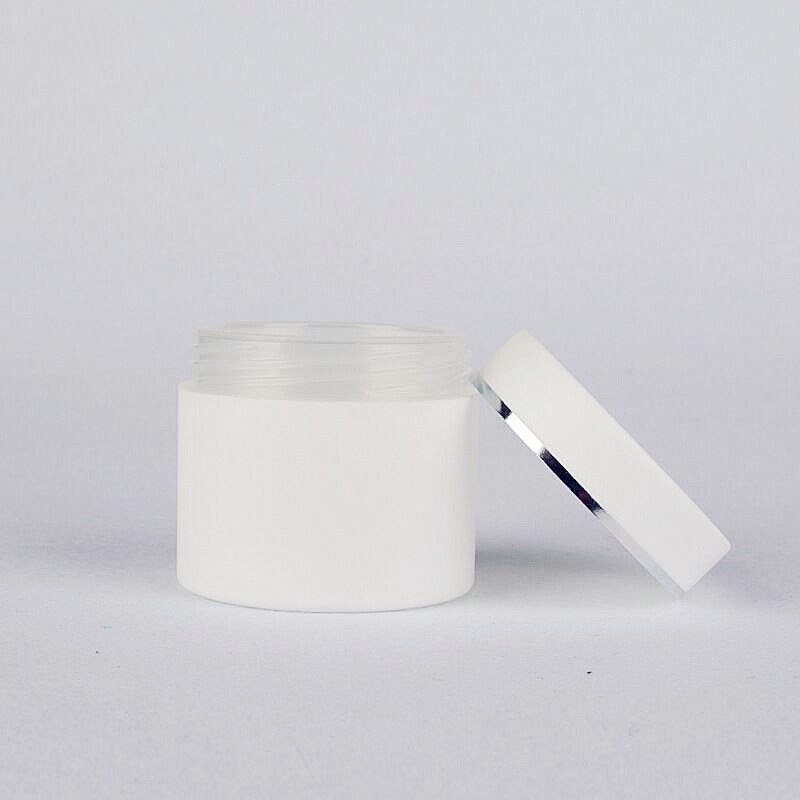 30 50 100 g PP material double wall white color plastic cosmetic cream jar