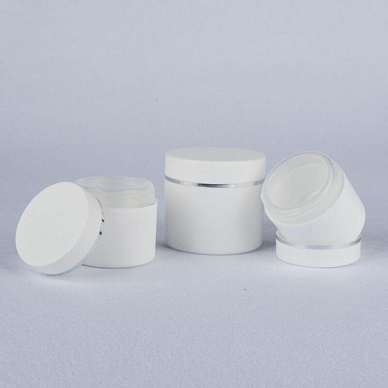 30 50 100 g PP material double wall white color plastic cosmetic cream jar
