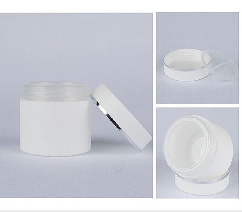 30 50 100 g PP material double wall white color plastic cosmetic cream jar