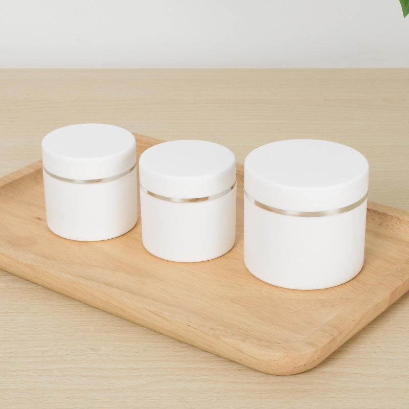 30 50 100 g PP material double wall white color plastic cosmetic cream jar