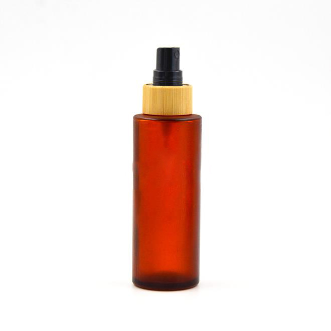 30 50 100g frosted amber glass skincare cream jar 10ml essential oil dropper bottle 100ml lotion spray bottle with bamboo top