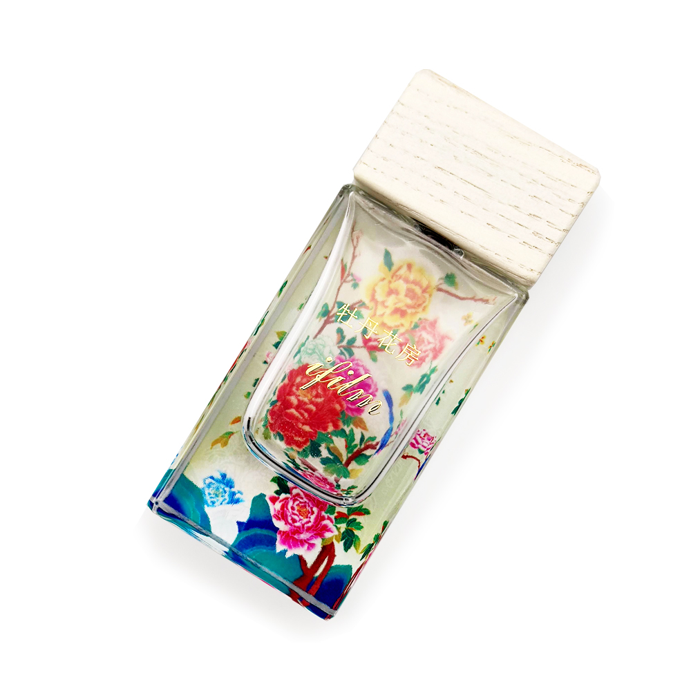 30/50/80/100ml new arrival special UV printing luxury custom made rectangle shaped glass spray pump perfume cologne bottle