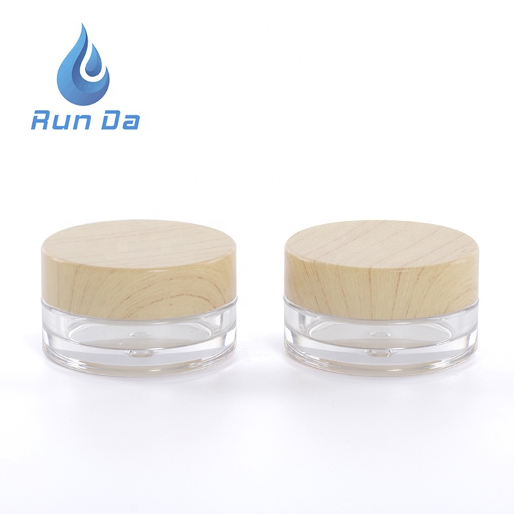 30 50 ml round empty plastic pet packaging cosmetic jar with bamboo lid