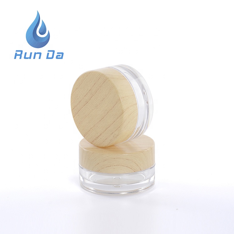 30 50 ml round empty plastic pet packaging cosmetic jar with bamboo lid