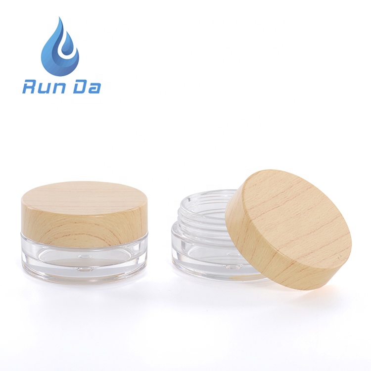 30 50 ml round empty plastic pet packaging cosmetic jar with bamboo lid