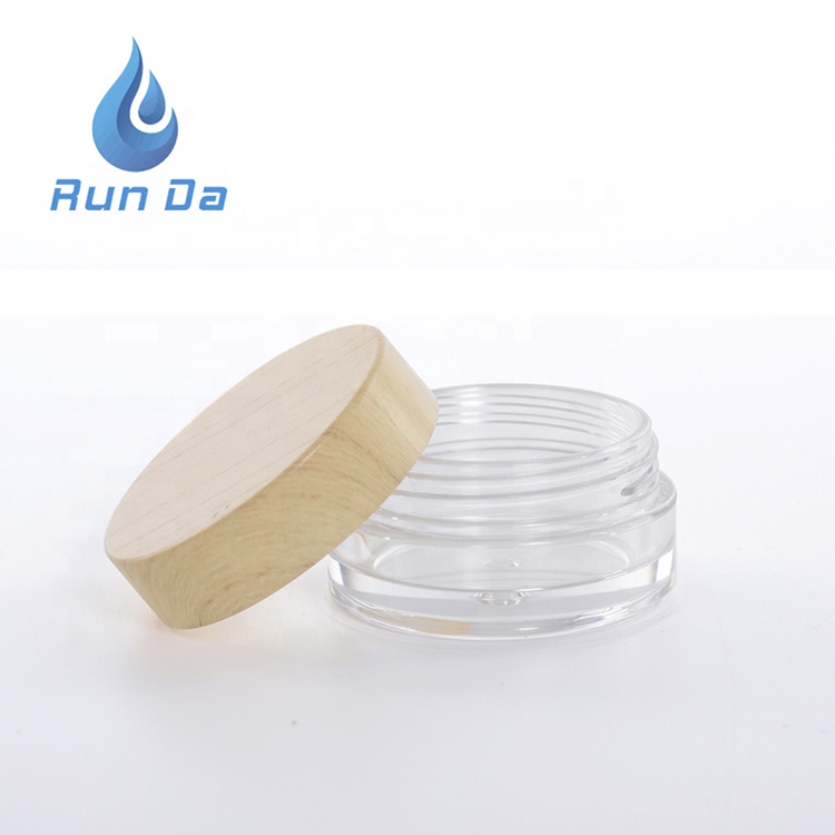 30 50 ml round empty plastic pet packaging cosmetic jar with bamboo lid