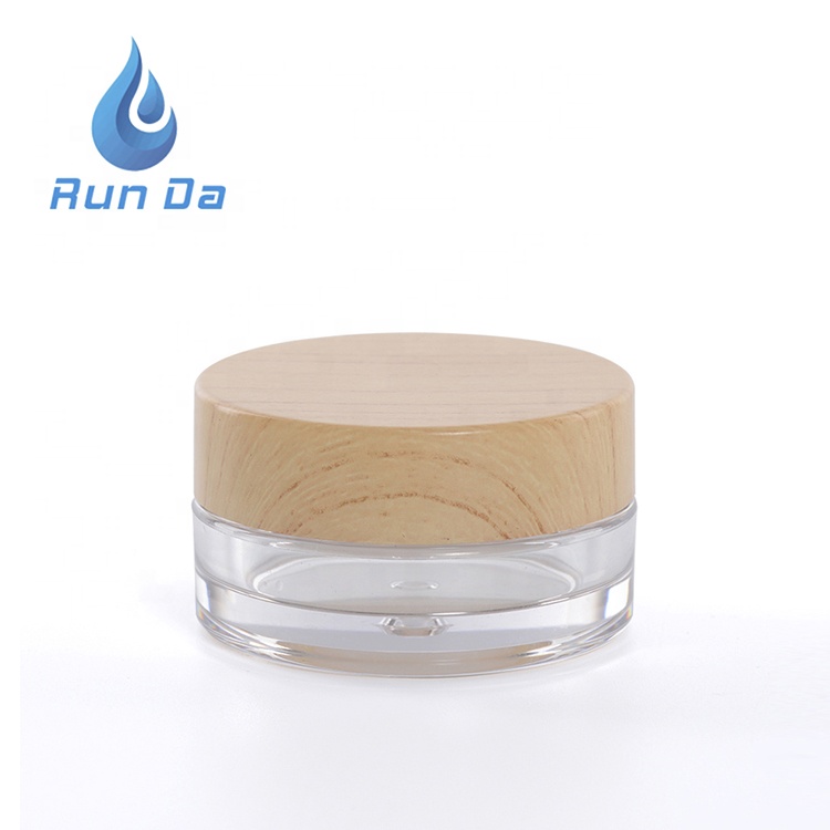 30 50 ml round empty plastic pet packaging cosmetic jar with bamboo lid