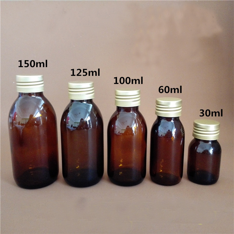 30 60 100 125 150 ml pharmaceutical amber capsule glass packaging medicine tablets pill bottles with child proof cap