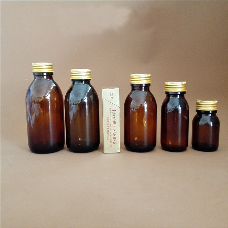30 60 100 125 150 ml pharmaceutical amber capsule glass packaging medicine tablets pill bottles with child proof cap