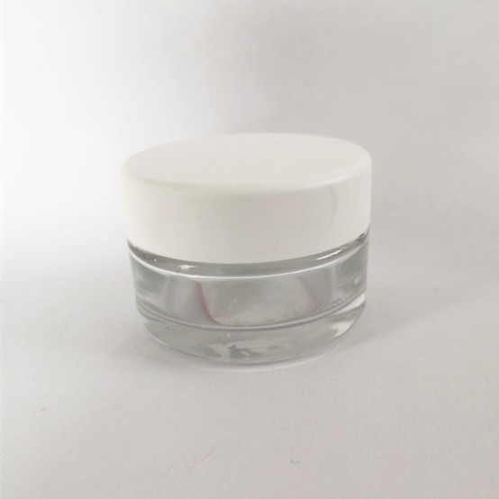 30 60 100ml clear empty frosted matte glass jar cream jar with white black plastic cap