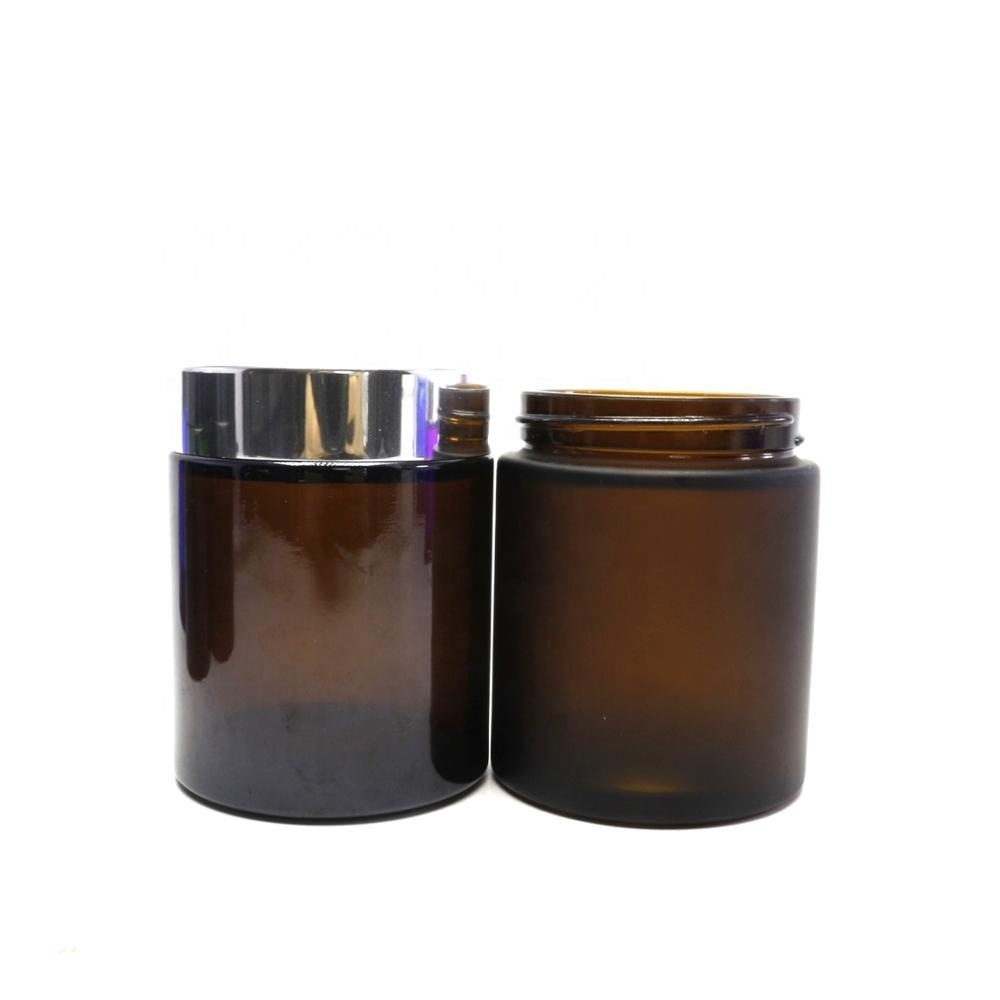 30/60m/120ml amber Face Cream Glass Jar match with alumite caps