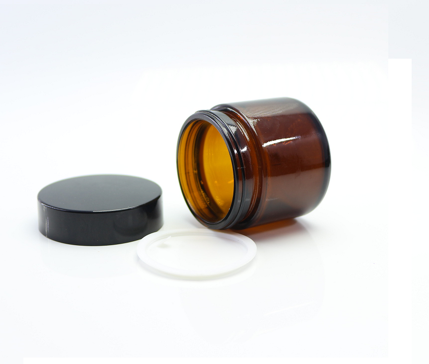 30/60m/120ml amber Face Cream Glass Jar match with alumite caps