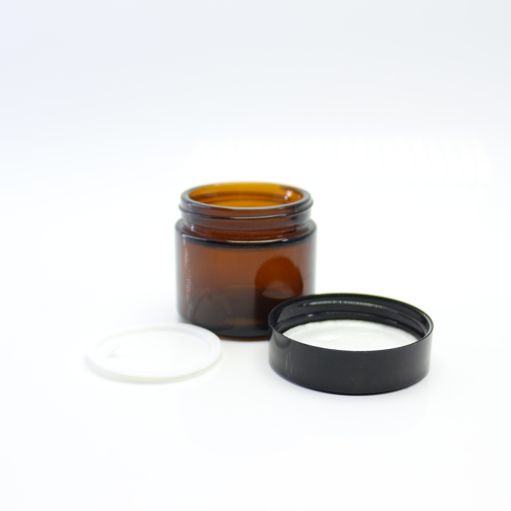 30/60m/120ml amber Face Cream Glass Jar match with alumite caps