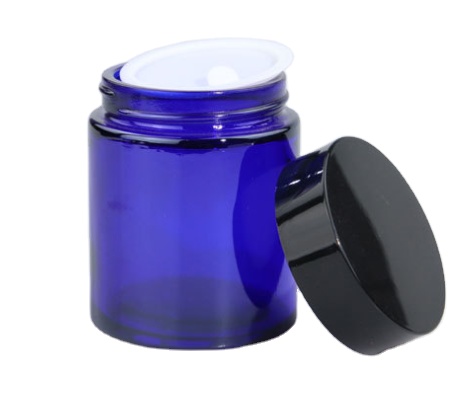 30/60m/120ml blue glass jar can match with alumite caps