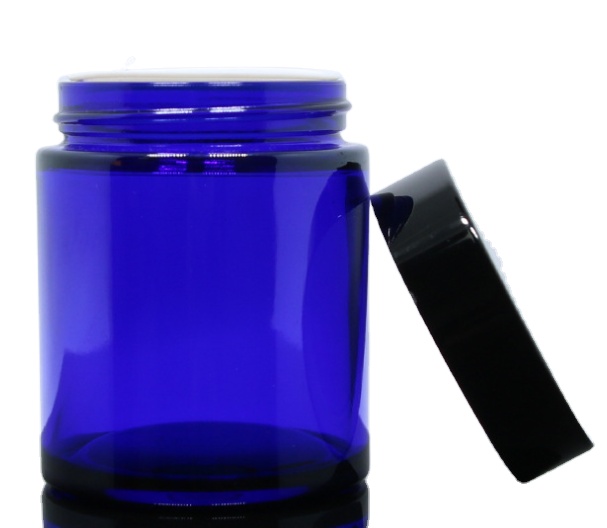 30/60m/120ml blue glass jar can match with alumite caps