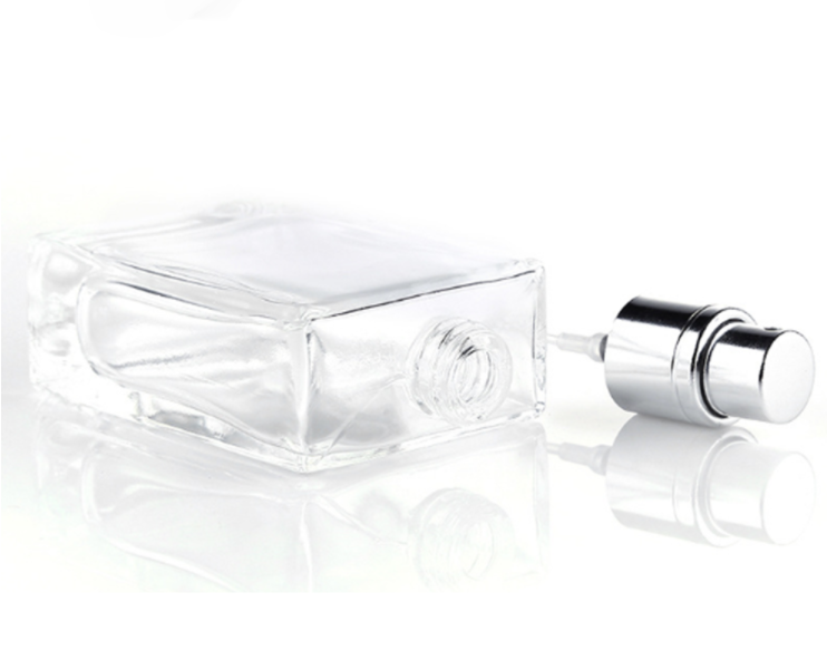 30 Ml 50 Ml 100Ml Clear Square Refillable Perfume Screw Glass Bottle For Essential Oil