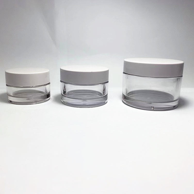 30 ml 1 oz Luxury Cosmetic Jar PETG Heavy Wall Jar with White Cap