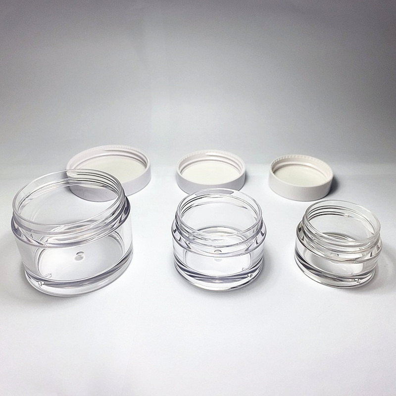30 ml 1 oz Luxury Cosmetic Jar PETG Heavy Wall Jar with White Cap