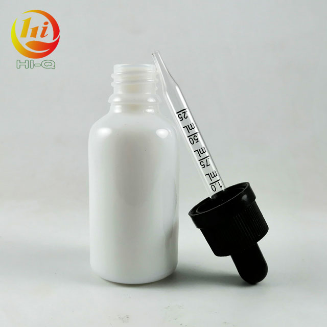 30 ml 30ml porcelain white dropper bottle with bamboo lid