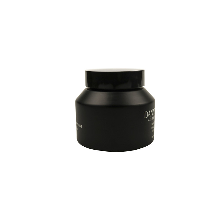 30 ml 50 ml 100 ml 1oz 30g 50g  clear green frosted matte black cream glass jar with sloping shoulder with black  plastic lid