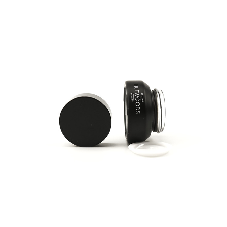 30 ml 50 ml 100 ml sloping shoulder matte black glass cosmetic jar with black plastic lid
