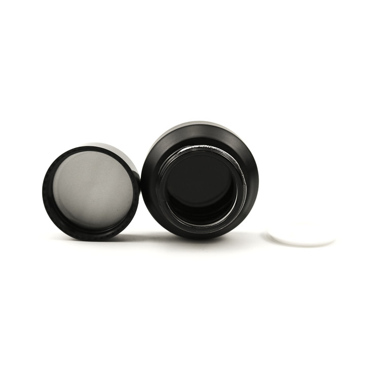 30 ml 50 ml 100 ml sloping shoulder matte black glass cosmetic jar with black plastic lid