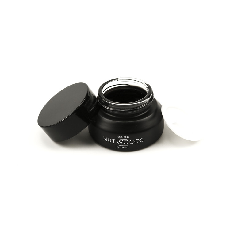 30 ml 50 ml 100 ml sloping shoulder matte black glass cosmetic jar with black plastic lid